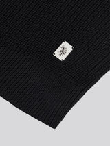 Mens Stitch Knit Cardigan in Black