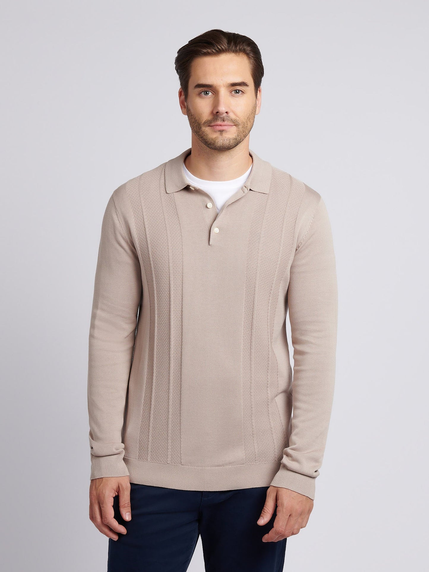 Mens Signature Smart Texture Polo Shirt in Atmosphere