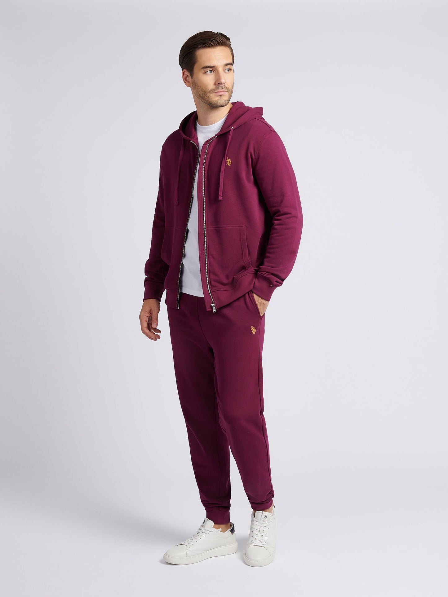 Mens Double Horsemen Loopback Jogger Grape Wine
