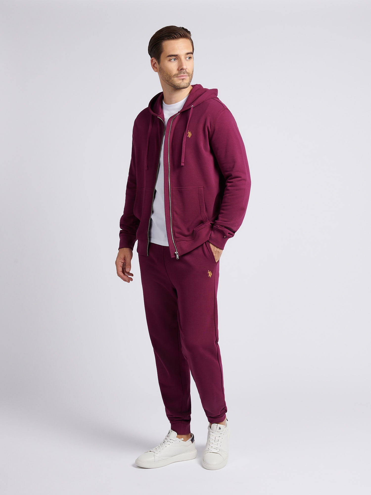Mens Double Horsemen Loopback Jogger Grape Wine