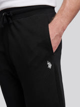 Mens Double Horsemen Loopback Jogger Black Bright White DHM