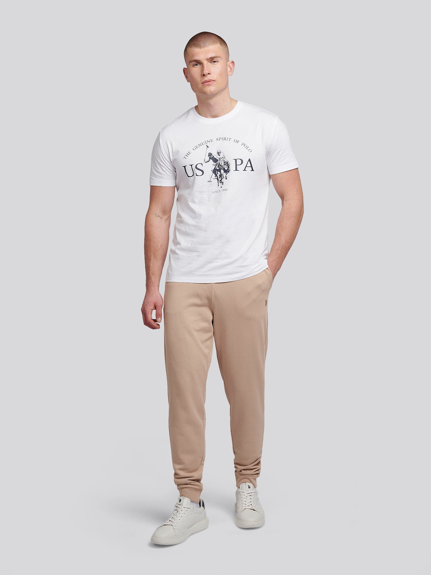 Mens Double Horsemen Loopback Jogger Doeskin