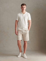 Mens Twill Texture Polo Shirt Whisper White