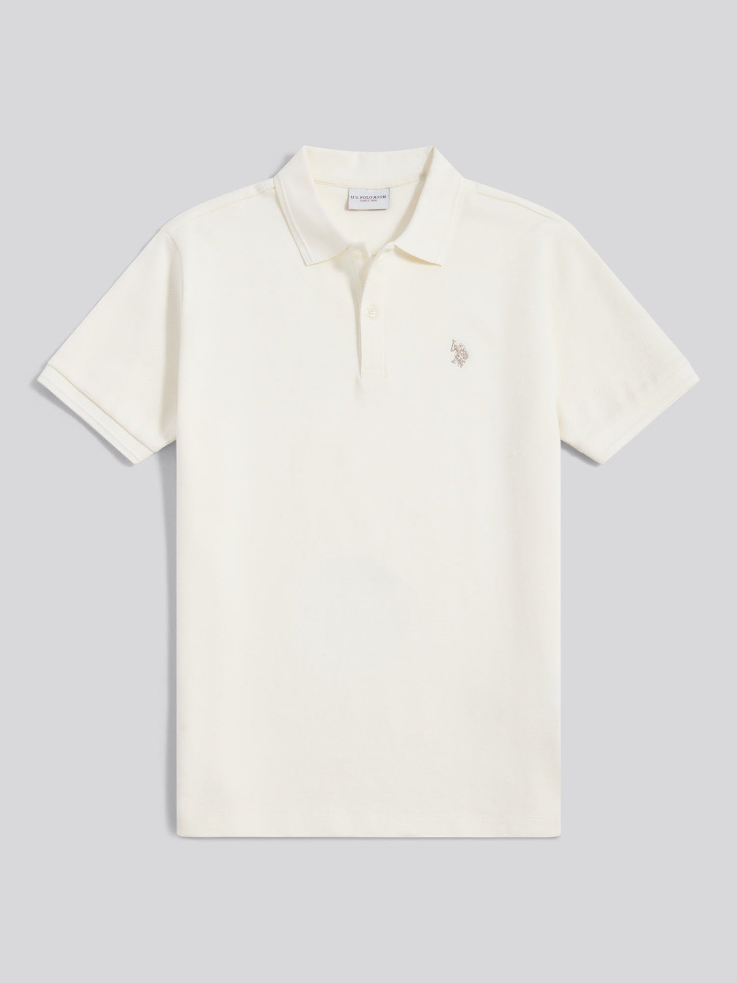 Mens Twill Texture Polo Shirt Whisper White