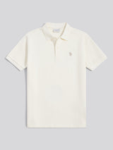 Mens Twill Texture Polo Shirt Whisper White