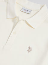 Mens Twill Texture Polo Shirt Whisper White