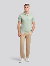Mens Twill Texture Polo Shirt Iceberg Green