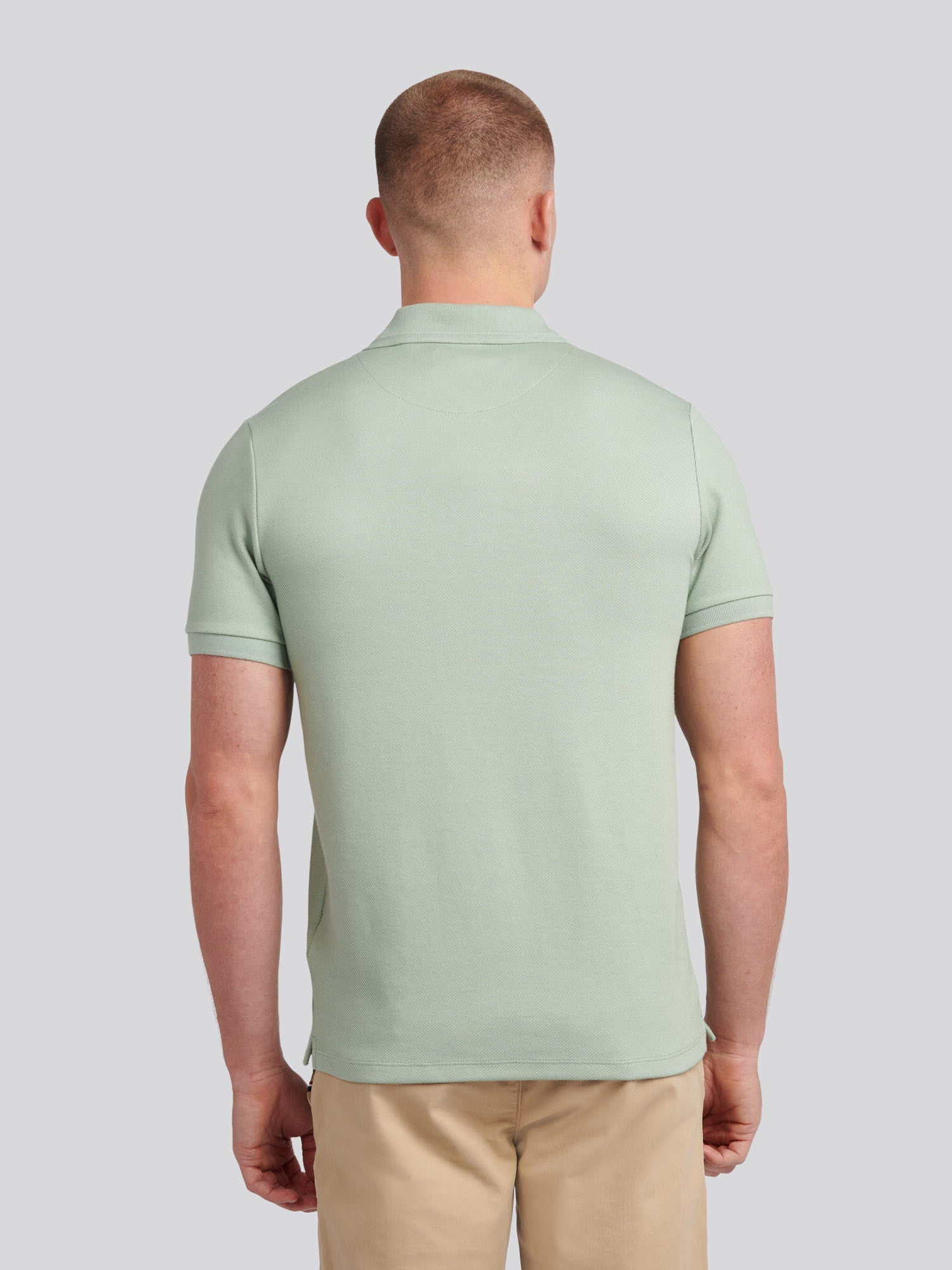 Mens Twill Texture Polo Shirt Iceberg Green