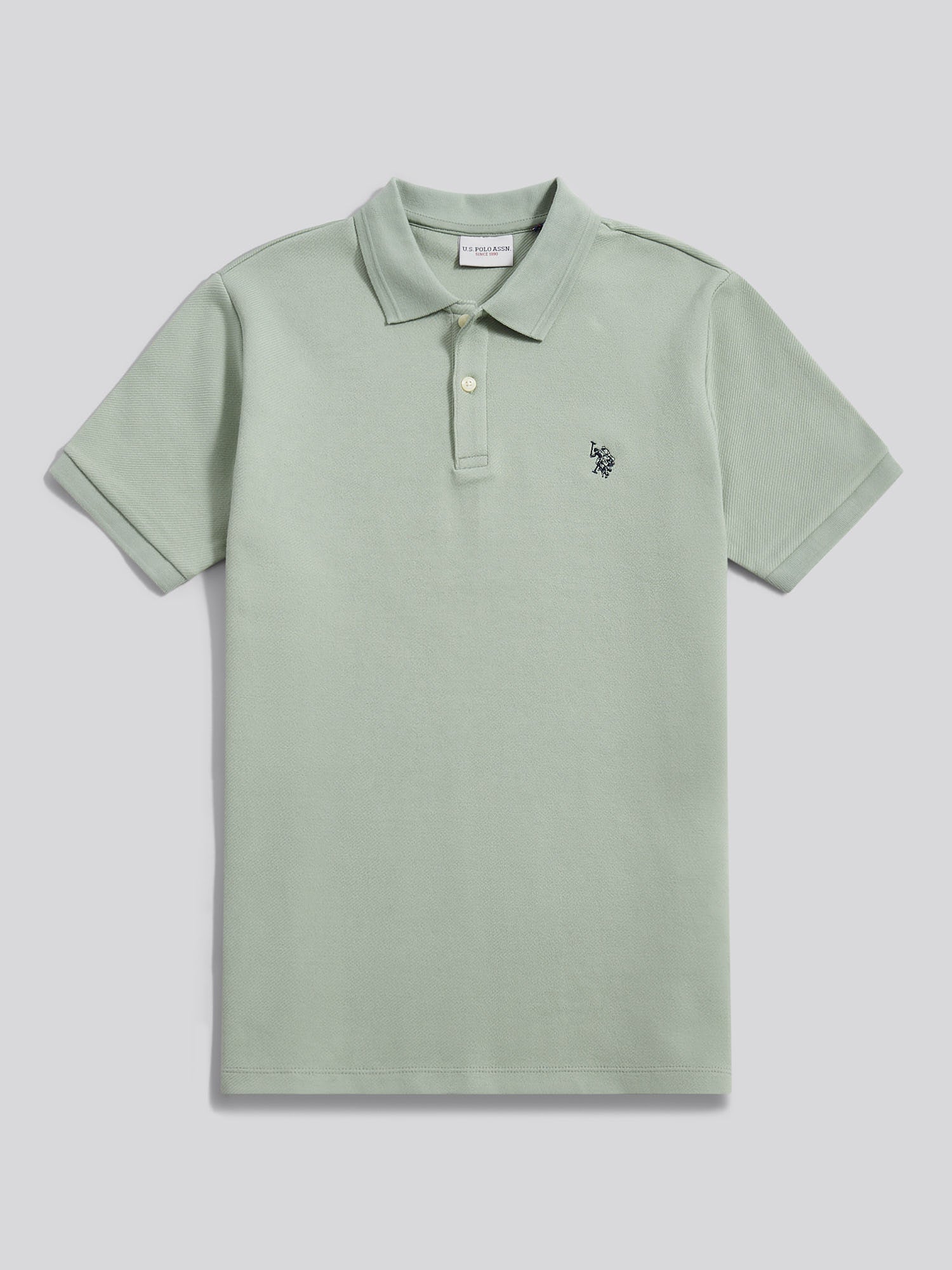 Mens Twill Texture Polo Shirt Iceberg Green