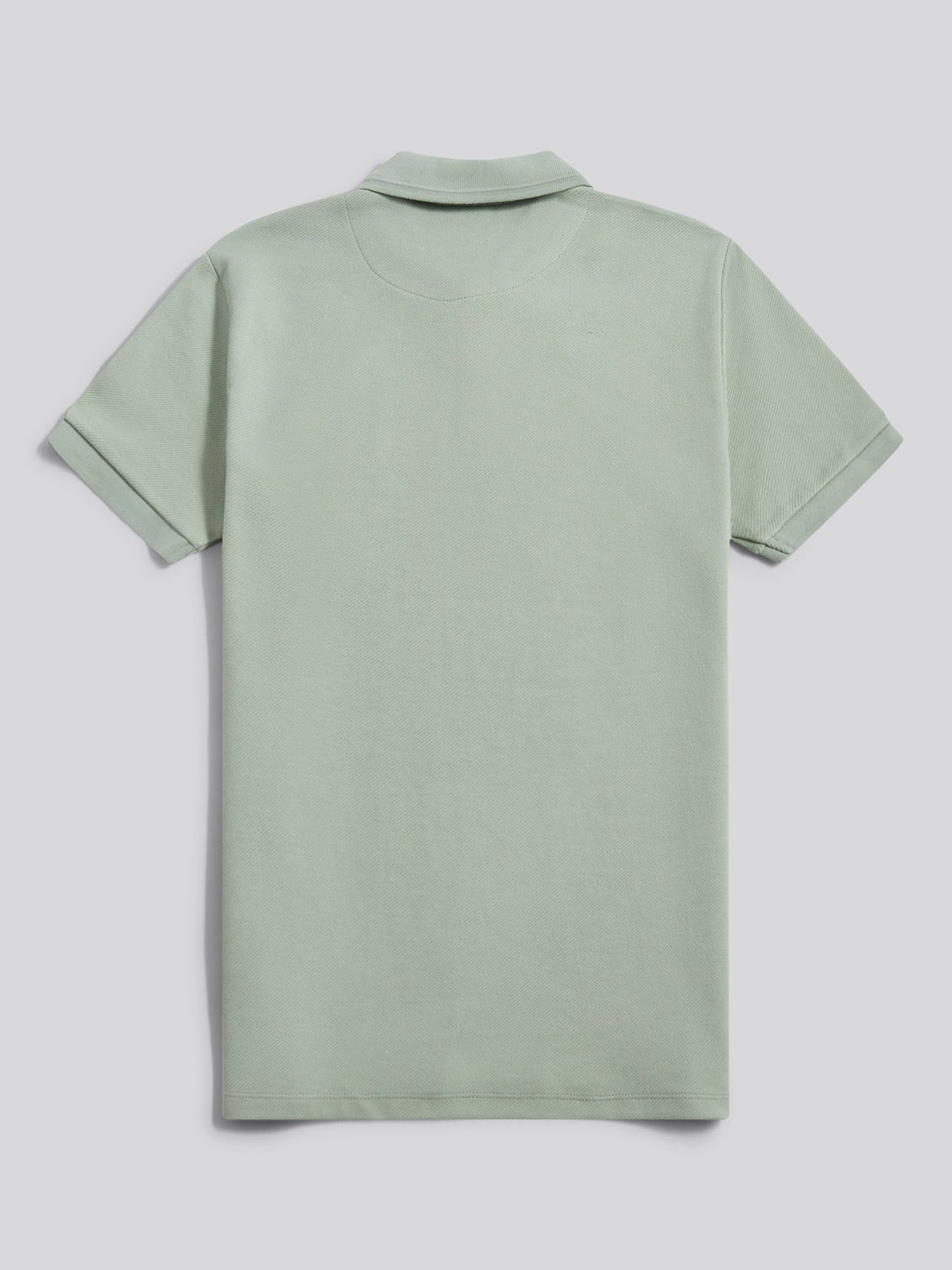 Mens Twill Texture Polo Shirt Iceberg Green
