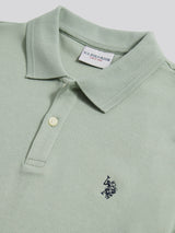 Mens Twill Texture Polo Shirt Iceberg Green