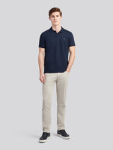 Mens Twill Texture Polo Shirt Dark Sapphire Navy / Moonlight Blue DHM