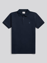 Mens Twill Texture Polo Shirt Dark Sapphire Navy / Moonlight Blue DHM