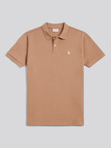 Mens Twill Texture Polo Shirt Burro