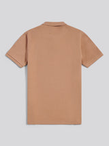 Mens Twill Texture Polo Shirt Burro
