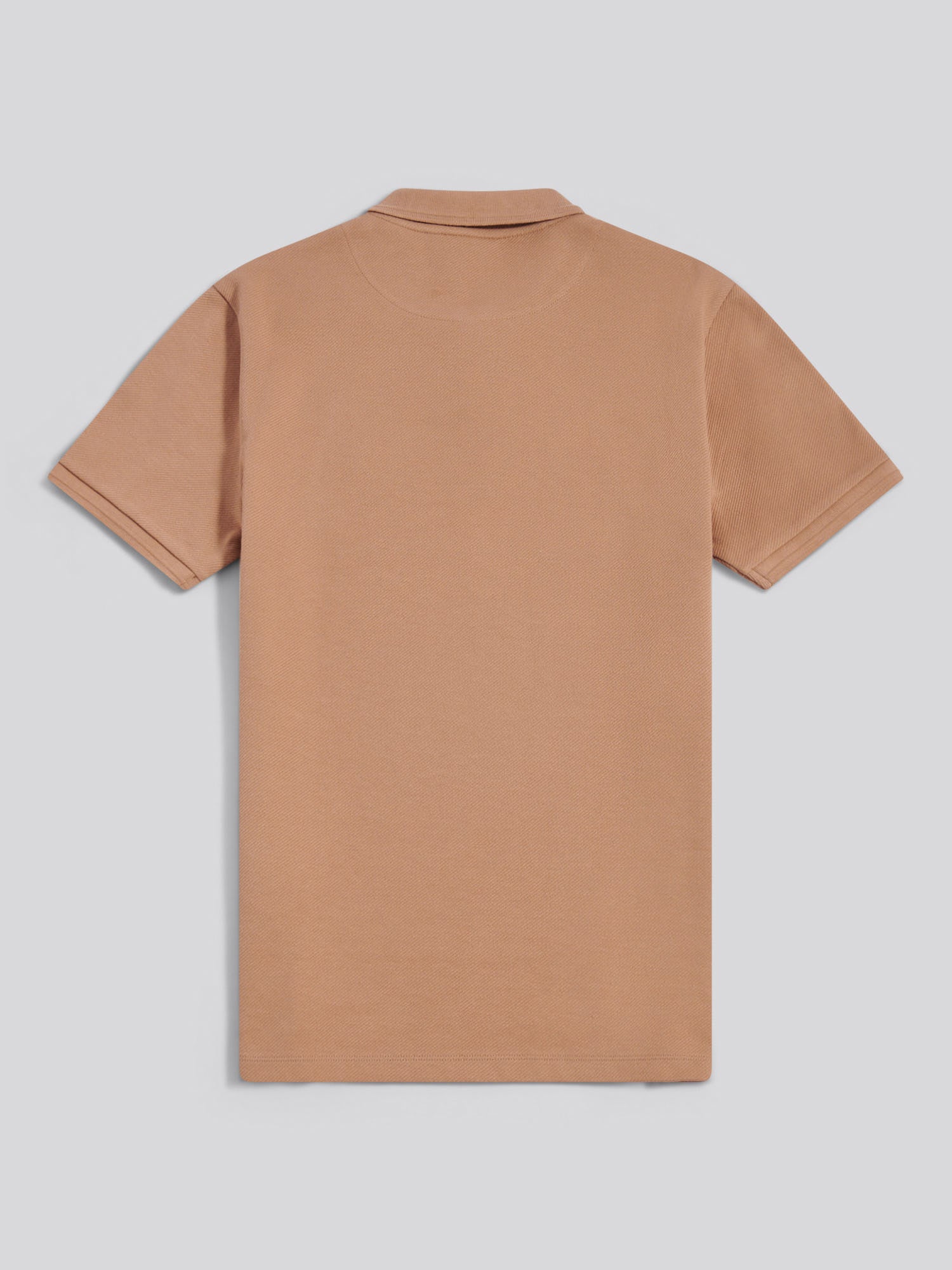 Mens Twill Texture Polo Shirt Burro