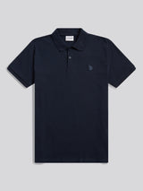 Mens Vertical Texture Polo Shirt in Dark Sapphire Navy / Moonlight Blue DHM