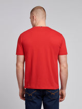 Mens Double Horsemen Pocket T-Shirt in Haute Red
