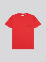 Mens Double Horsemen Pocket T-Shirt in Haute Red