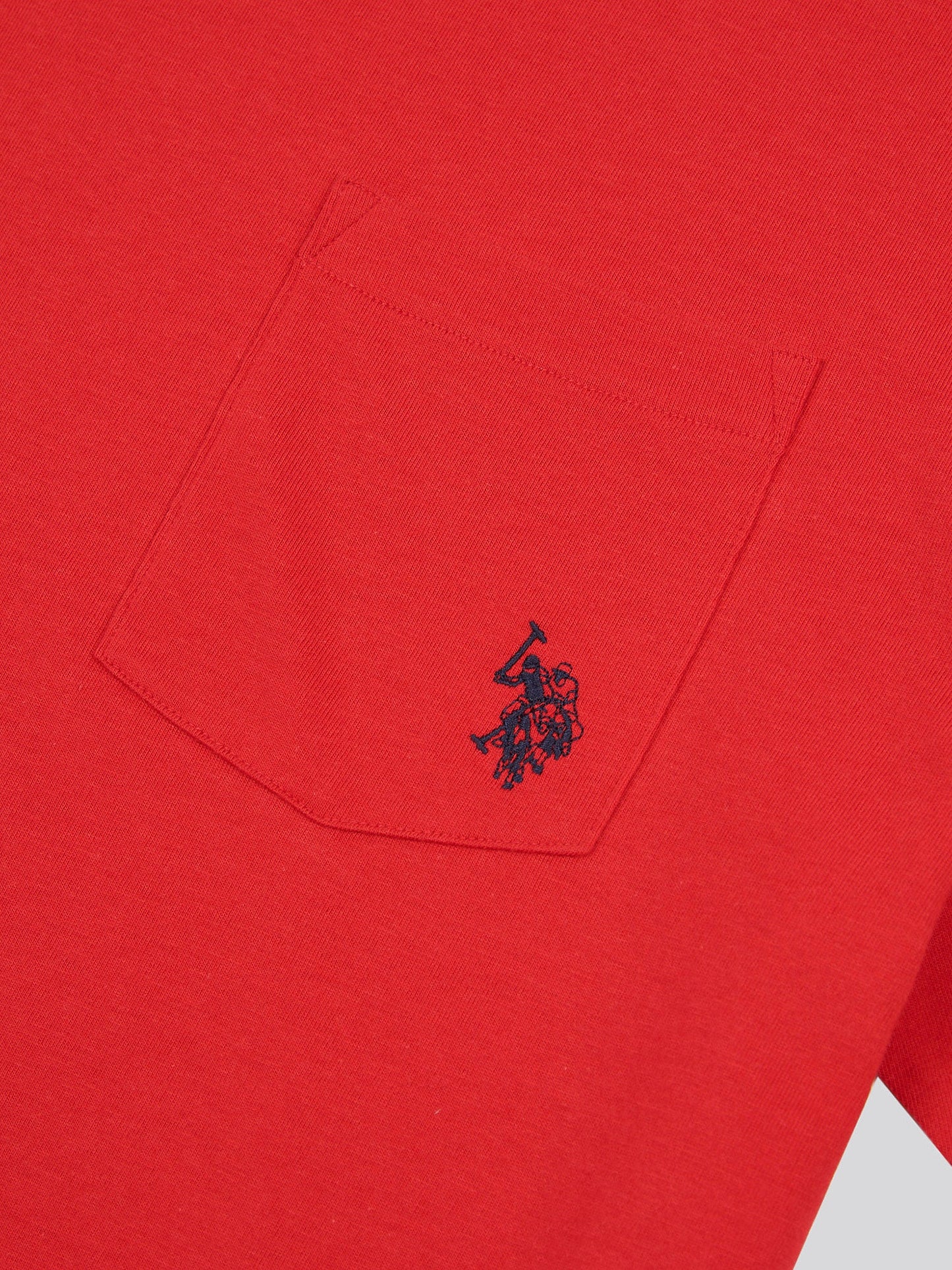 Mens Double Horsemen Pocket T-Shirt in Haute Red