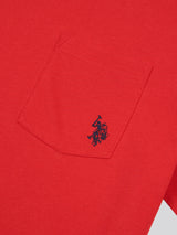 Mens Double Horsemen Pocket T-Shirt in Haute Red