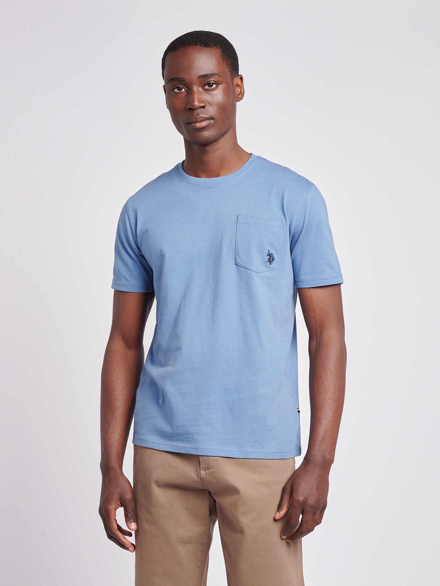 Mens Double Horsemen Pocket T-Shirt in Blue Horizon