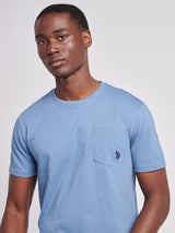 Mens Double Horsemen Pocket T-Shirt in Blue Horizon