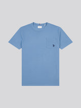 Mens Double Horsemen Pocket T-Shirt in Blue Horizon