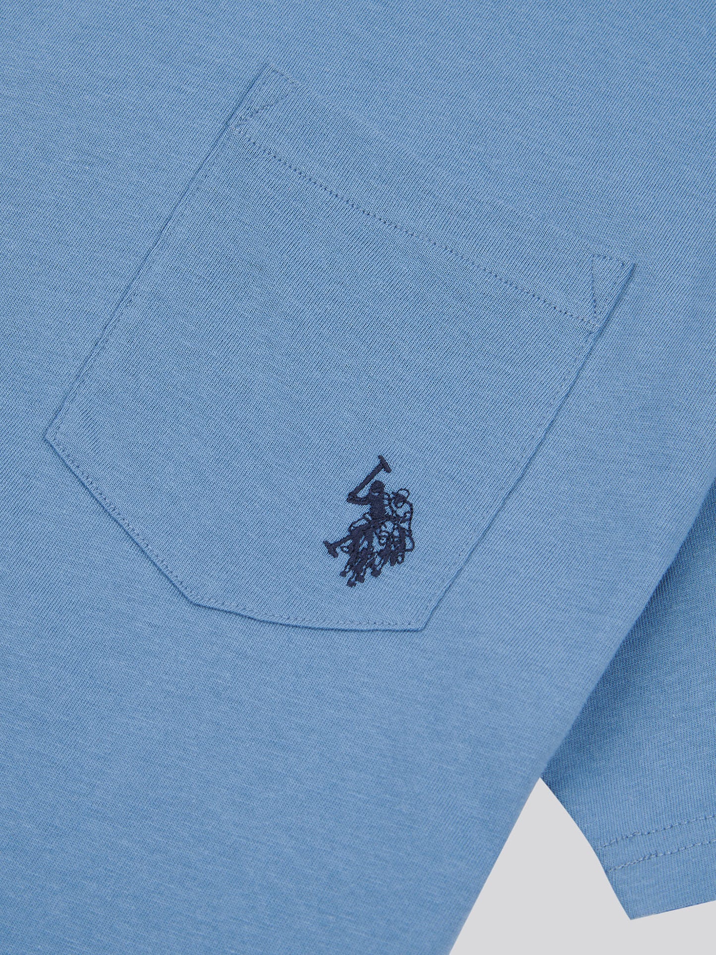 Mens Double Horsemen Pocket T-Shirt in Blue Horizon