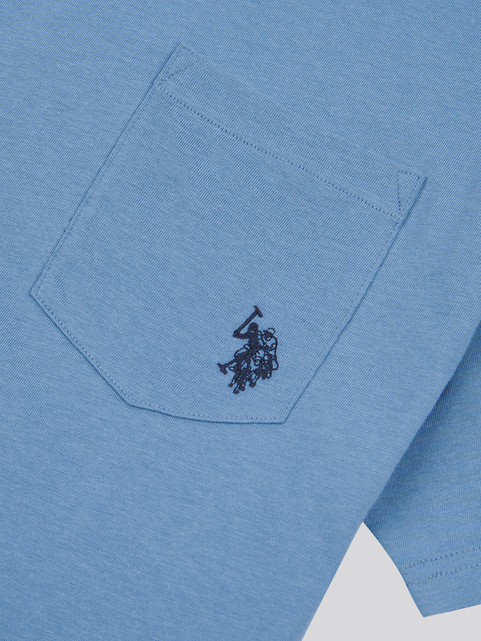Mens Double Horsemen Pocket T-Shirt in Blue Horizon