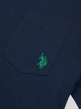 Mens Double Horsemen Pocket T-Shirt in Dark Sapphire Navy