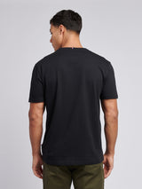 Mens Double Horsemen Pocket T-Shirt in Black Bright White DHM