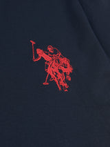 Mens Large Player T-Shirt in Dark Sapphire Navy / Haute Red DHM