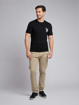 Mens Large Player T-Shirt in Black Bright White DHM