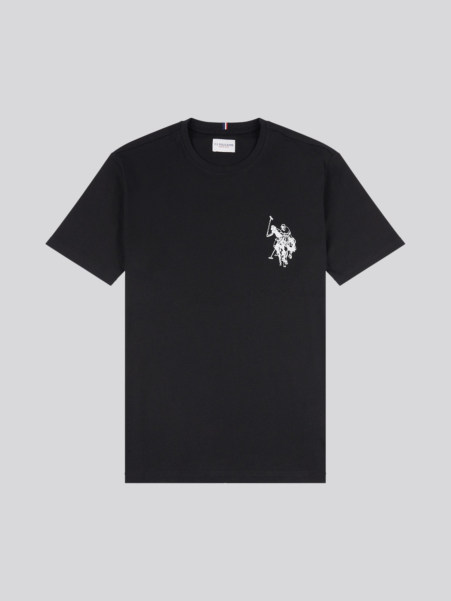 Mens Large Player T-Shirt in Black Bright White DHM
