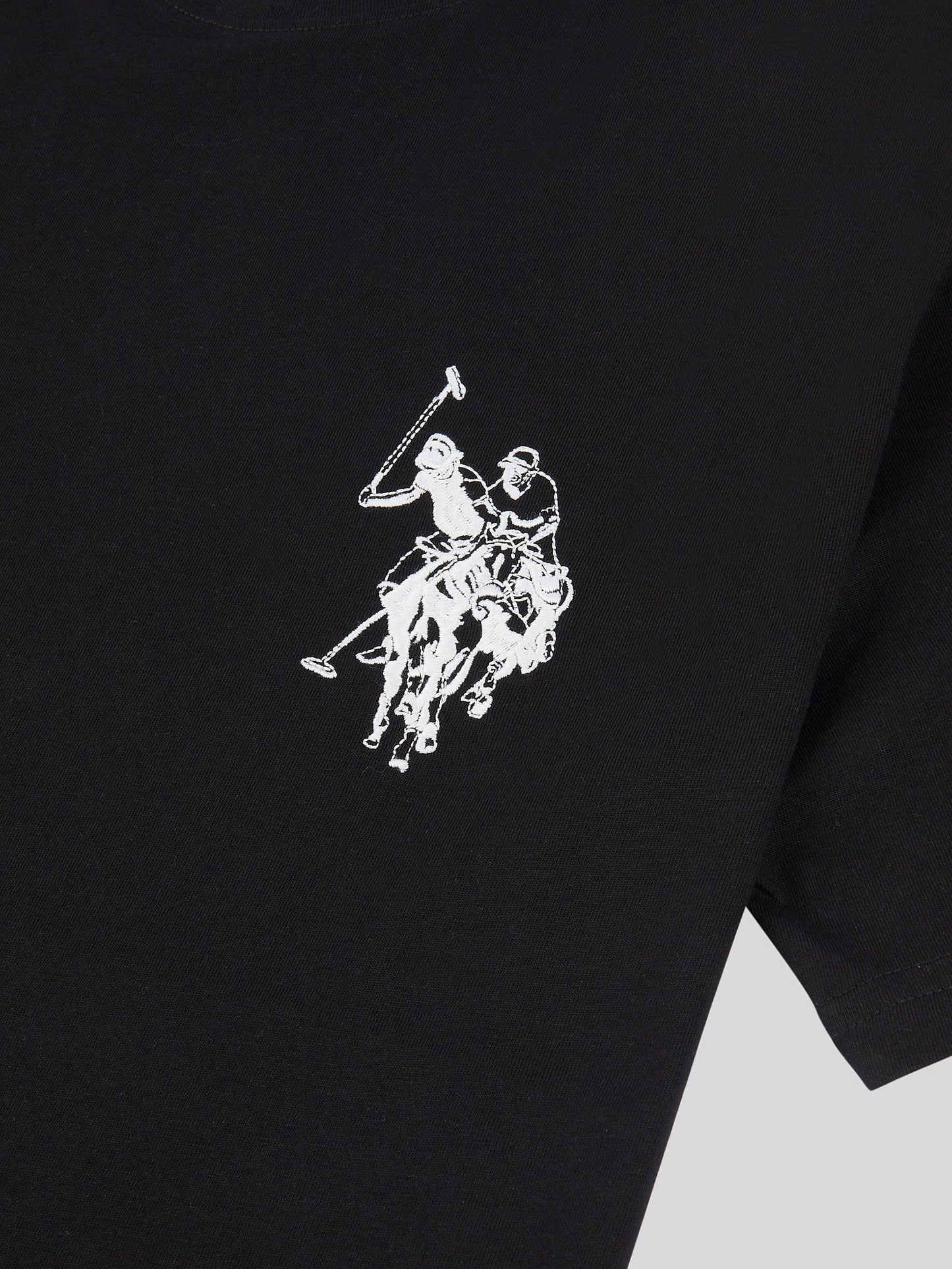 Mens Large Player T-Shirt in Black Bright White DHM
