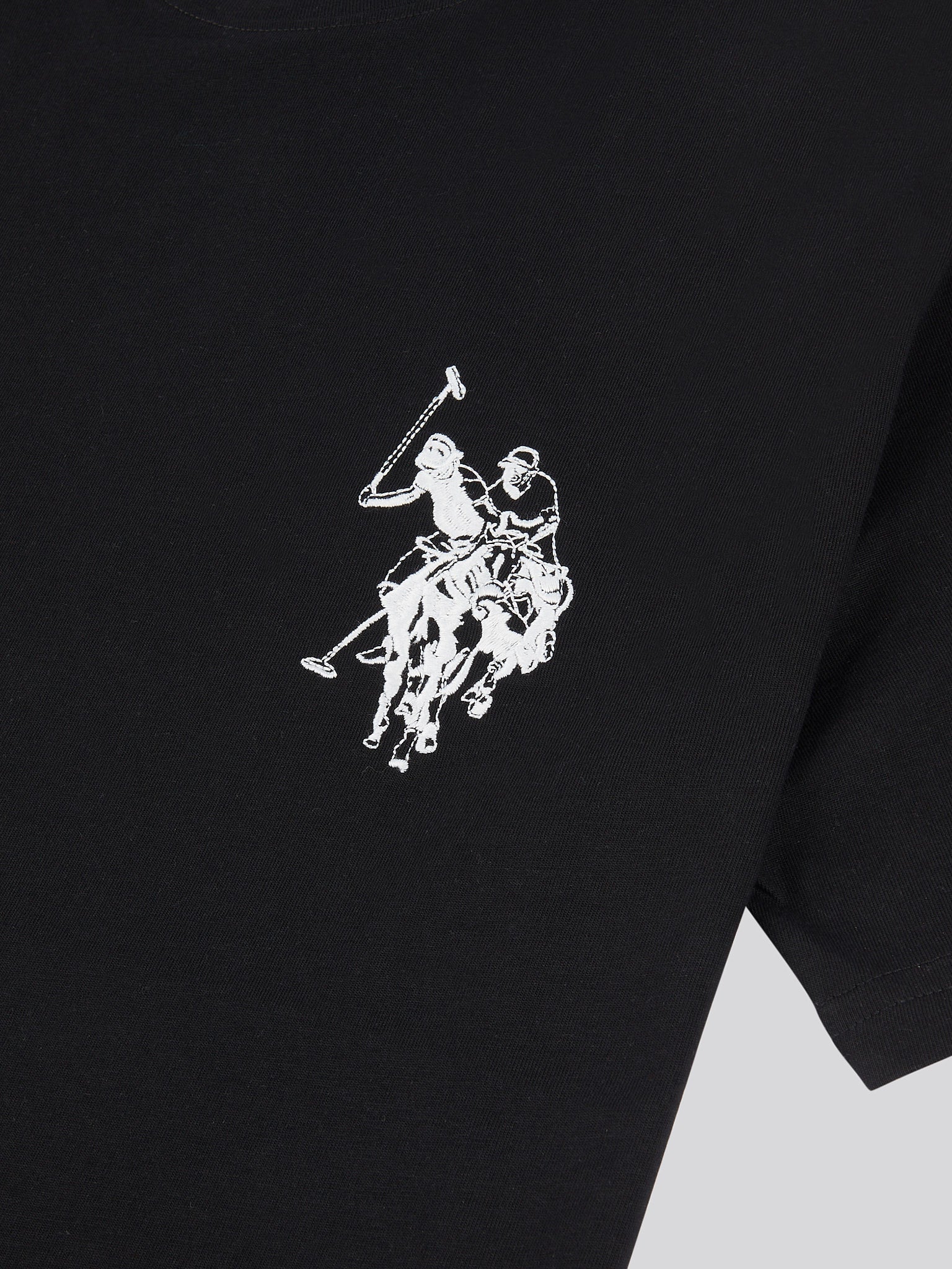 Mens Large Player T-Shirt in Black Bright White DHM