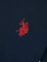 Mens Large Double Horsemen T-Shirt in Dark Sapphire Navy / Haute Red DHM