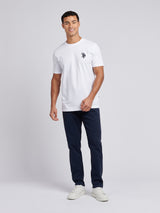 Mens Large Double Horsemen T-Shirt in White / Dark Sapphire Navy DHM