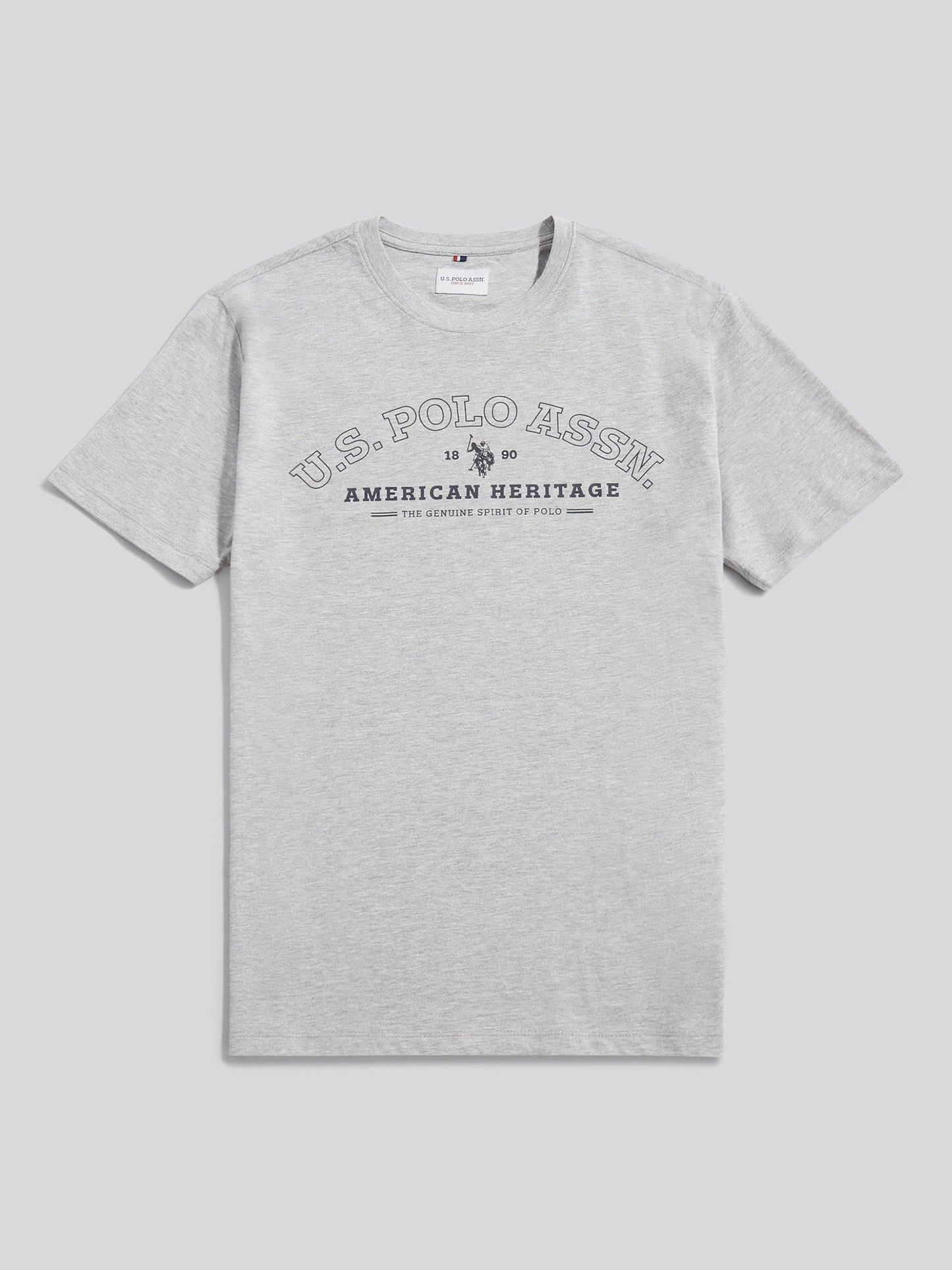 Mens Heritage Graphic T-Shirt in Mid Grey Marl