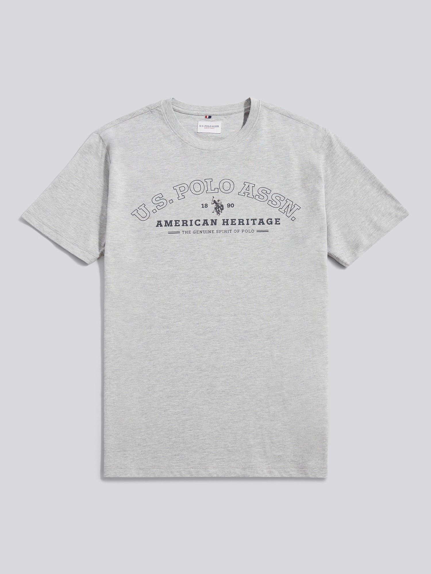 Mens Heritage Graphic T-Shirt in Mid Grey Marl