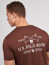 Mens USPA Back Graphic T-Shirt in Chocolate Martini