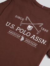Mens USPA Back Graphic T-Shirt in Chocolate Martini