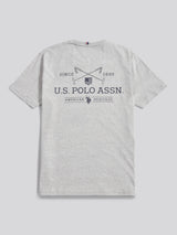 Mens USPA Back Graphic T-Shirt in Mid Grey Marl