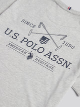 Mens USPA Back Graphic T-Shirt in Mid Grey Marl
