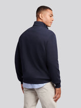 Mens French Rib 1/4 Funnel in Dark Sapphire Navy / Moonlight Blue DHM