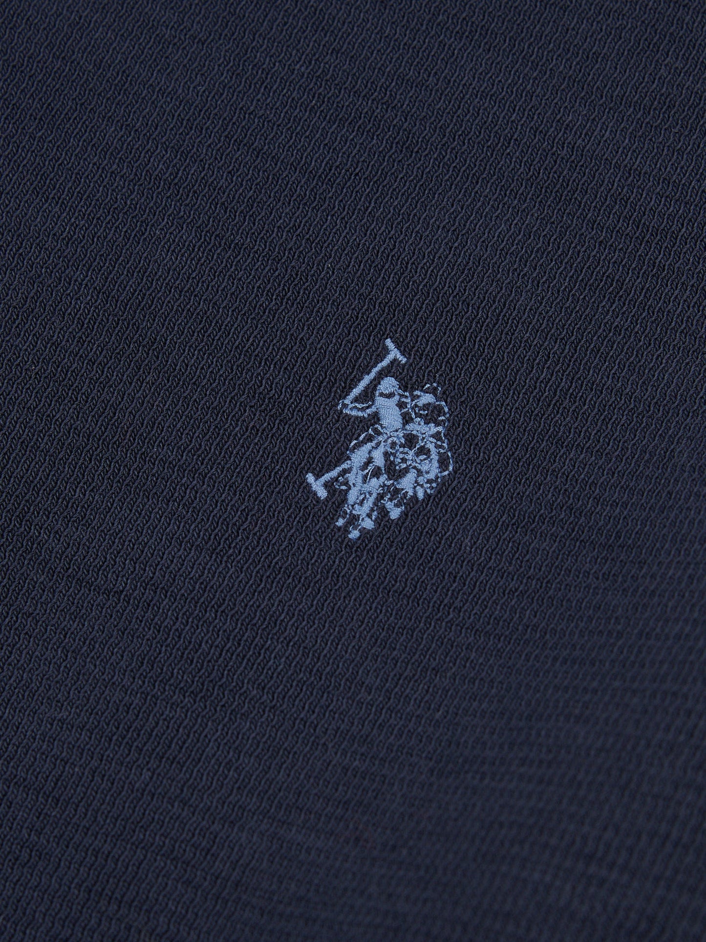 Mens French Rib 1/4 Funnel in Dark Sapphire Navy / Moonlight Blue DHM