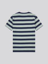 Mens Stripe Double Horsemen T-Shirt in Dark Sapphire Navy