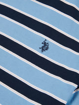 Mens Stripe Double Horsemen T-Shirt in Allure