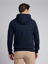 Mens Double Horsemen Loopback Hoodie Dark Sapphire Navy / Haute Red DHM